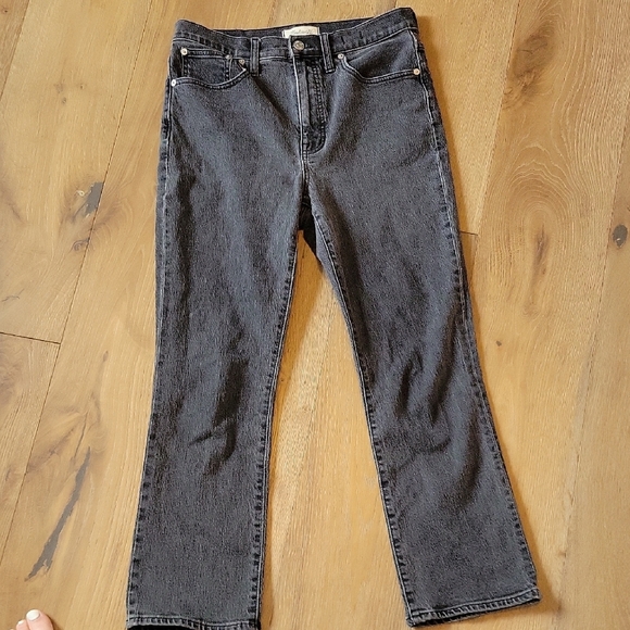 Madewell Black Denim Jeans Slim Demi Boot Cut Size 28 - Picture 1 of 7